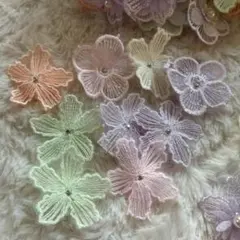 刺繍 レース生地 モチーフ 手芸 ハンドメイド パッチ レースワッペン