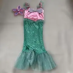 ★お値下げ★Disney アリエル衣装 ドレス ヘアアクセサリー付　110
