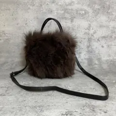 未使用品 tiedeur フォックス ファー 2way バッグ ブラック h80 - メルカリ
