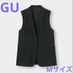美品 GU ブラック ノースリーブベスト Mサイズ ジーユー 黒