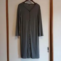 UNIQLO ロング カーディガン グレー レディース 薄手 ストレッチ