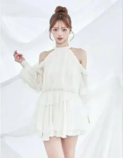 新品タグ付き即日発送 ボリュームシフォンミニワンピース　ダーリッチ darich