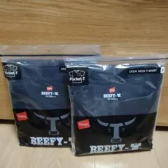 Hanes Beefy-T XL クルーネックTシャツ 2枚セット　黒　ポケット