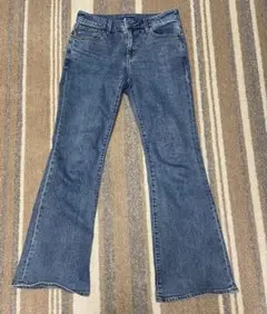 【※購入は3/30まで】GU スリムフレアジーンズ 丈標準 ブルー Mサイズ