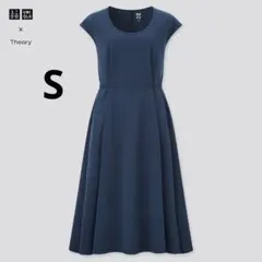 UNIQLO Theory セオリー S ネイビー ストレッチAラインワンピース