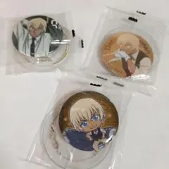 名探偵コナン　カプセルトイ　カバー付き缶バッジ　安室透　セット