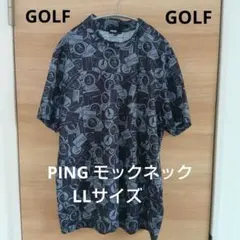 [美品] PING 総柄 半袖 モックネック シャツ LLサイズのサムネイル