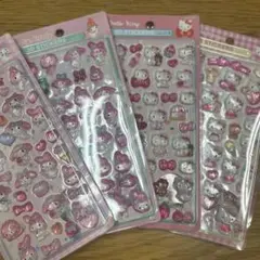 My Melody、キティー、 3Dステッカー 4パックセット
