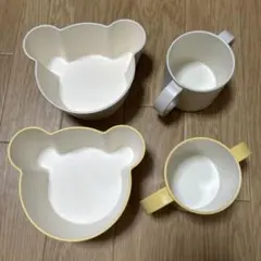 tak キッズ　両手マグ ボウル お皿 イエロー&グレー 2個セット　日本製