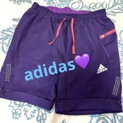 冬場お値引き中⭐️adidas アディダス　パープル短パン　ドット