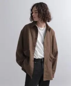 【美品】HARE　ヘリンボーンツイードシャツ　ブラウン　ブラウス