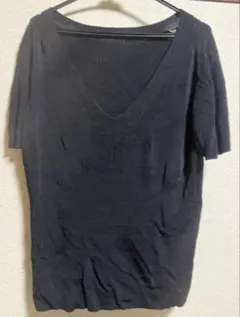 JAEGER ブラック Vネック ニット LGE