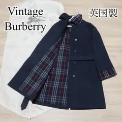 貴重 ビンテージ BURBERRY ステンカラーコート 襟チェック バーバリー