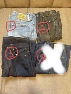 デニムパンツ 3本セット メンズ まとめ売り