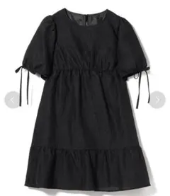 Ray BEAMS パフスリーブティアードミニワンピース　ブラック　size0のサムネイル