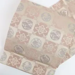 名古屋帯/絽 ］ポリエステル 薄紫 雪輪 簪 着物 夏物 薄物 夏帯 盛夏