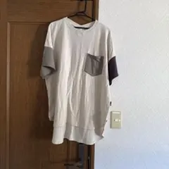 アイボリー ポケット付き Tシャツ Fサイズ