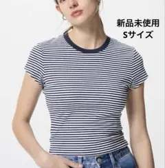 新品】UNIQLO ボーダーミニTシャツ Sサイズのサムネイル