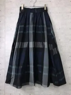 COCON 古着 ハリ感 チェック柄 ボリューム フレア ロングスカート