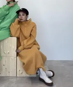 niko and スウェットジップマキシワンピース　ワンピース　オレンジ