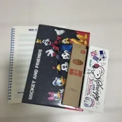 文具セット　ミッキーケース付きノート　音楽ノート　鉛筆12本　SNOOPY筆箱