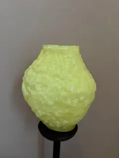 フェントン ベビーピンク ウランガラス ラッフル フラワーベース