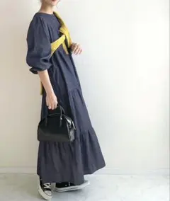 【美品・着用1回】classicalelf 2way8分袖パフスリーブワンピース