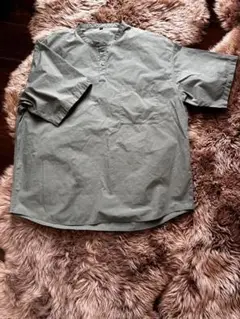無印良品　プルオーバーシャツ　半袖　L グリーン