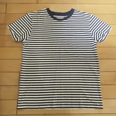無印良品　レディース ボーダー　半袖　カットソー　Tシャツ　ブルー　M