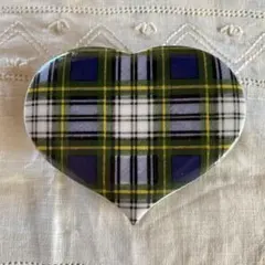 アンティーク　YORK LAND ドレスゴードンチェック　ハート小物入れ　陶器