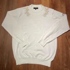 石川遼着用モデル キャロウェイ Callaway 花柄刺繍ニット Mサイズ 白
