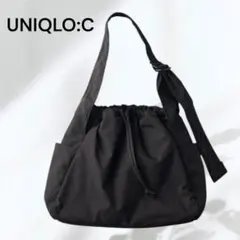 【極美品】UNIQLO:C ブラック ソフトパフィーショルダーバッグ