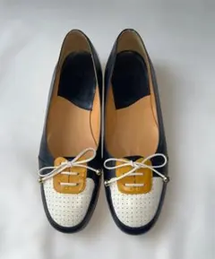 chausser フラットシューズ ネイビー/ホワイト/イエロー24cmのサムネイル