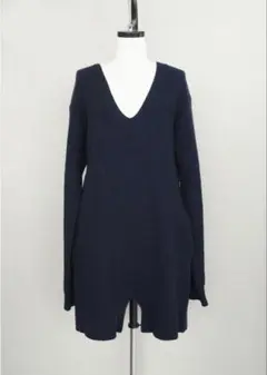 helmut lang knit jumpsuit ネイビー　カシミヤ混のサムネイル