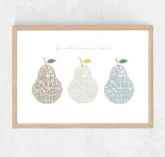 フレーム付　洋梨　ポスター 楽天市場】アートポスター フレーム付・アートパネル額付 北欧