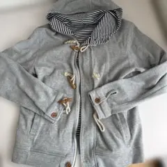 メンズ　グレー フード付き ダッフルコート　LLサイズ