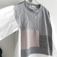 jena　ジェナ　エスパスメルヴェイユ　ニットドッキングシャツ　長袖　F