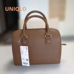 UNIQLO レザータッチ 2way ボストンバッグ ブラウン 新品のサムネイル