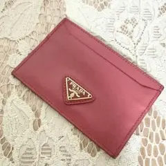 【美品】PRADAプラダサフィアーノ★カード/パスケースpink