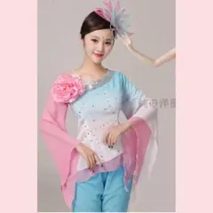 ダンス衣装 上下セット ピンク ブルー グラデーションのサムネイル