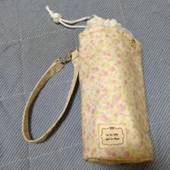ストラップ付　ペットボトルカバー　花柄　中古