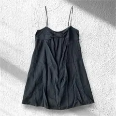 【アパートバイローリーズ】キャミワンピ 胸元リボン 肩紐調節可 後ろゴム M