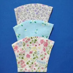 S(小さめ)　小学生低学年～布マスク3枚組　・　フラワー( 3色)