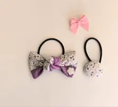 【リバティ】バイカラー.リボンヘアゴム