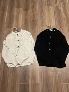 GU ケーブルニットカーディガン　2枚セット