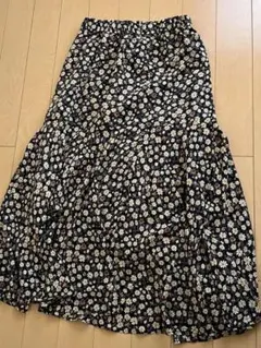 小花柄　フレア　ロングスカート サイズF