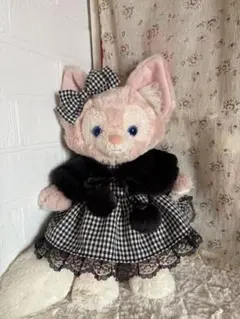 リーナベル チェック柄 ケープ付き ワンピース