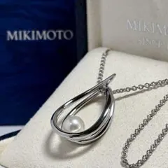 ミキモト MIKIMOTO アコヤ真珠 約8mm しずくモチーフ ネックレス