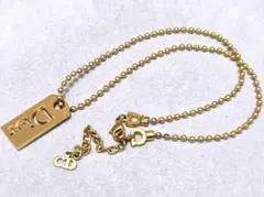 クリスチャンディオール　プレートロゴ　ボールチェーンネックレス　43301