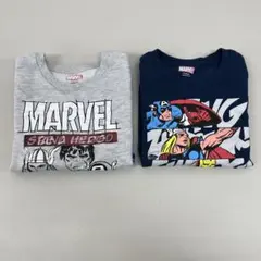 MARVEL キッズ服 トレーナー 2枚セット サイズ7 グレー/ネイビー ②